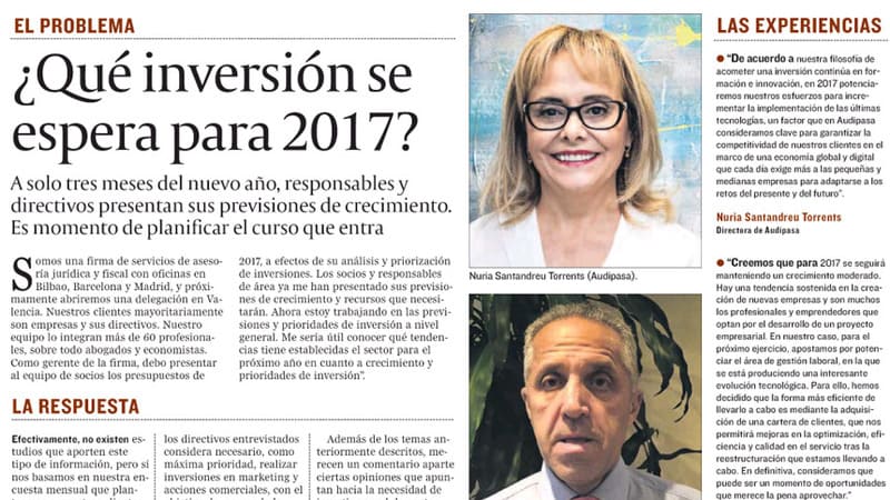 ¿Qué inversión se espera para 2017?